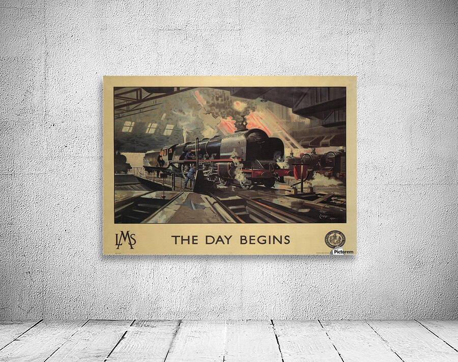 The day begins by LMS Railways 1946 Vintage Railway Travel Poster by VINTAGE POSTER