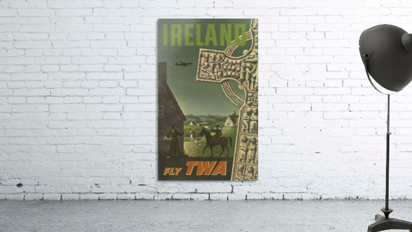 Ireland Fly TWA Vintage Travel Poster by VINTAGE POSTER