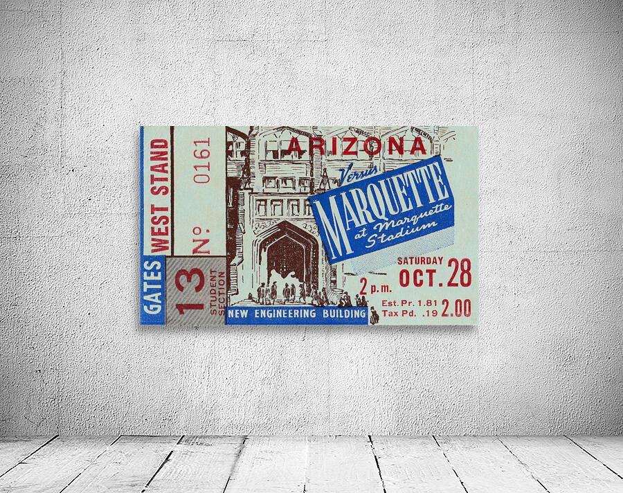 1939 Marquette Golden Avalanche vs. Arizona Wildcats by Row One Brand