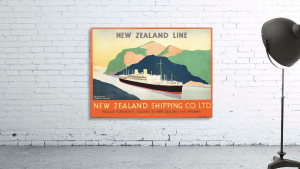 Vintage travel advert for transport to New Zealand via Panama Wall Preview
