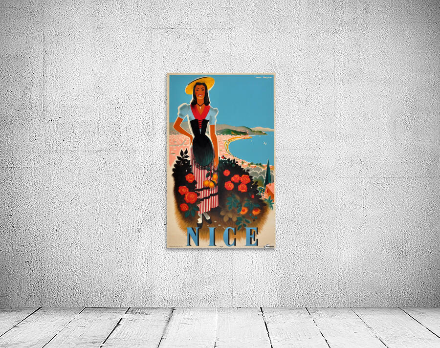 Nice, French Riviera Original Vintage 1950 Travel Poster by VINTAGE POSTER