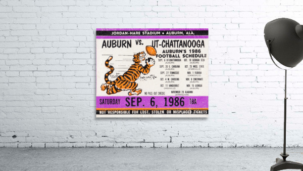 1986 Auburn Tigers vs. Chattanooga Mocs  Wall Preview