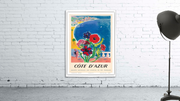 French Riviera Vintage Railway Travel Wall Preview