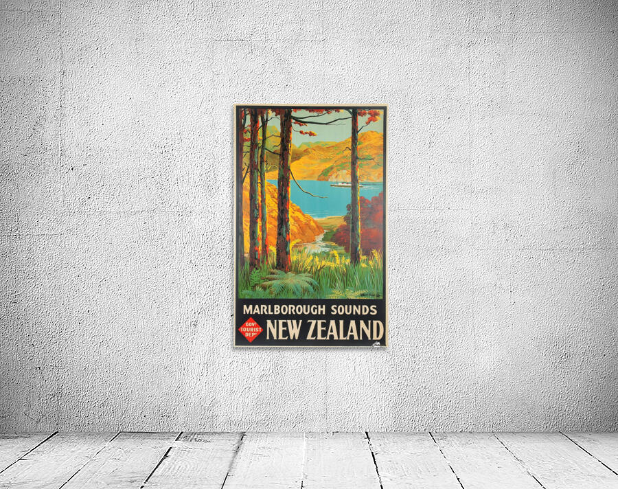 New Zealand Marlborough Sounds vintage poster by VINTAGE POSTER