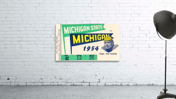 1954 Michigan State vs. Michigan Football Ticket Framed Print Wall Preview