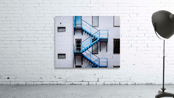Blue Fire Escape Stairs Wall Preview