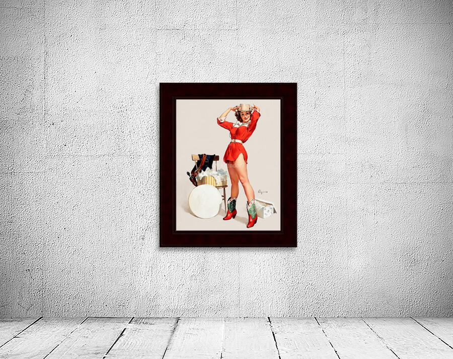 Playful Cowgirl by Gil Elvgren Vintage Xzendor7 Old Masters Reproductions Wall Preview