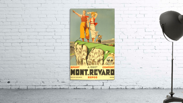Original vintage poster from 1930 for Mont Revard in Savoie, France Wall Preview
