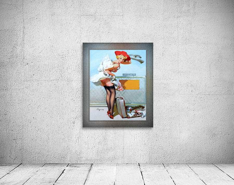 Mishap At Gate 14 by Gil Elvgren Vintage Xzendor7 Old Masters Reproductions by xzendor7