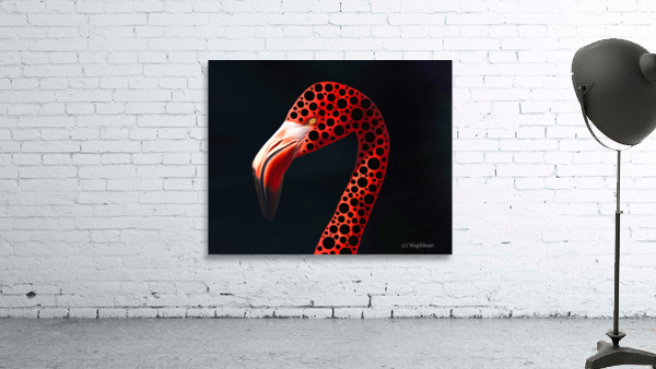 Black Spotted Flamingo  Wall Preview