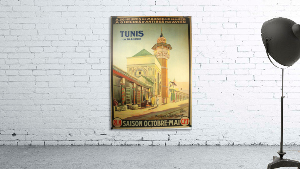Tunis La Blanche vintage travel poster Wall Preview