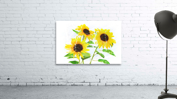 Abstract bouquet of flowering sunflowers Wall Preview