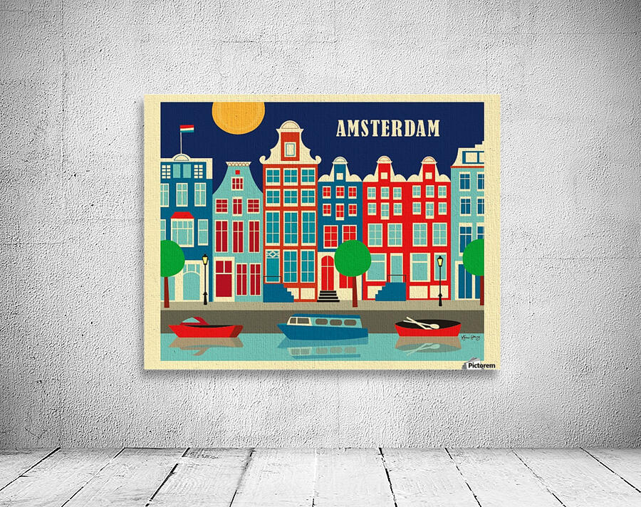 Amsterdam Art Print travel poster by VINTAGE POSTER
