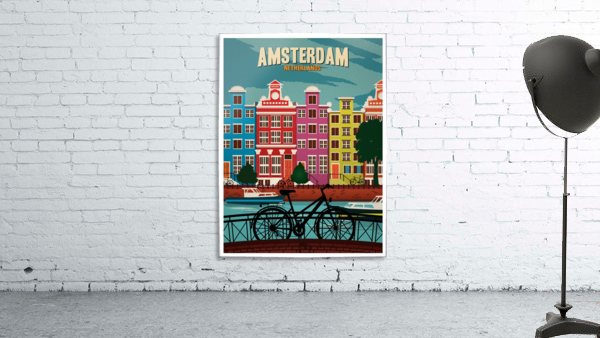 Amsterdam Netherlands Art Print travel poster by VINTAGE POSTER