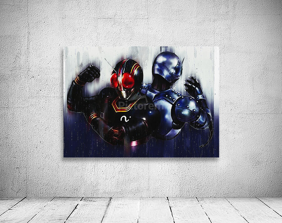Kamen rider black and Shadow Moon Painting by Gunawan Rb