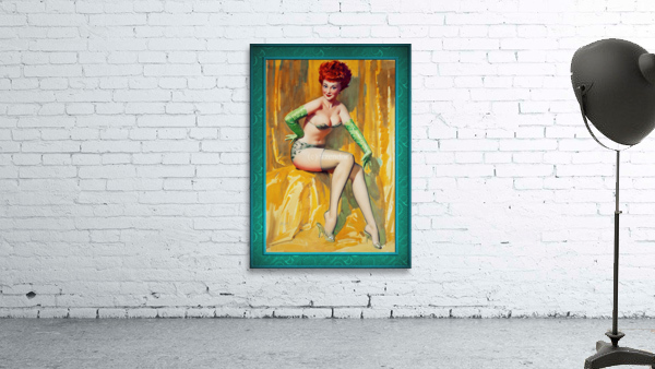 Redhead In A Green Bikini by Bill Medcalf Remastered Vintage Retro Xzendor7 Art Reproductions Wall Preview