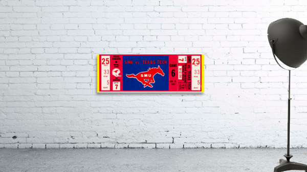 1983 SMU vs. Texas Tech Football Ticket Stub Print Wall Preview