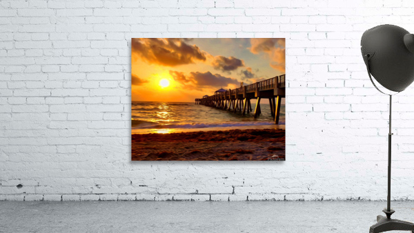 Naples Pier Sunset Clouds Wall Preview