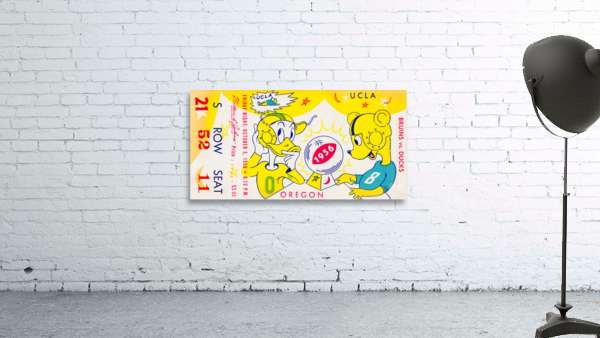 1956 UCLA Bruins vs. Oregon Ducks Football Ticket Print by Row One Brand