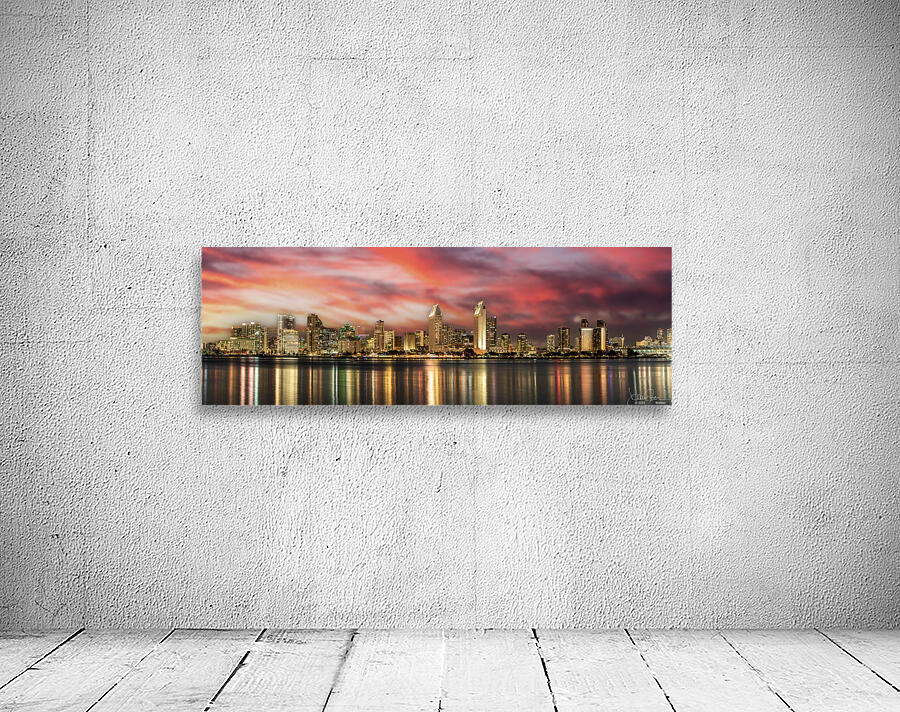 San Diego Skyline Sunset Wall Preview