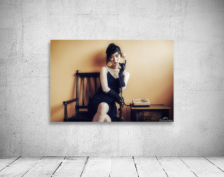 Young Chinese woman vintage studio portrait Wall Preview