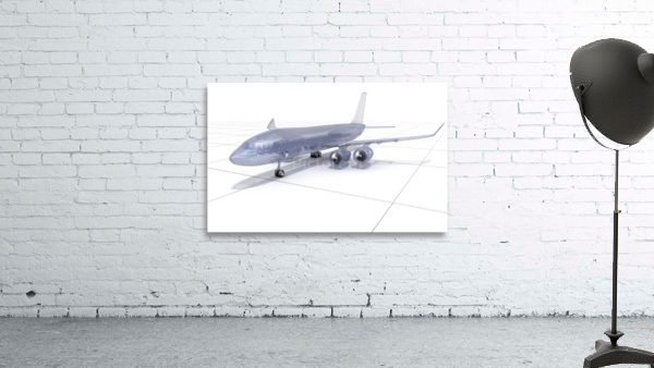 Airplane wire model 3D illustration Wall Preview