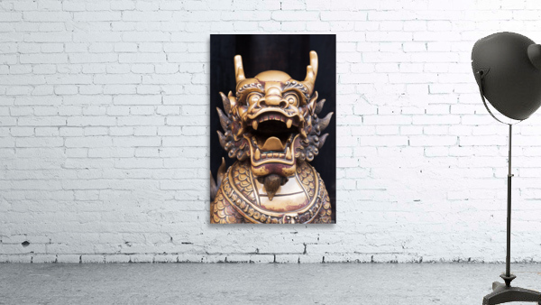 Dragon bronze statue in a chinese buddhist temple Wall Preview