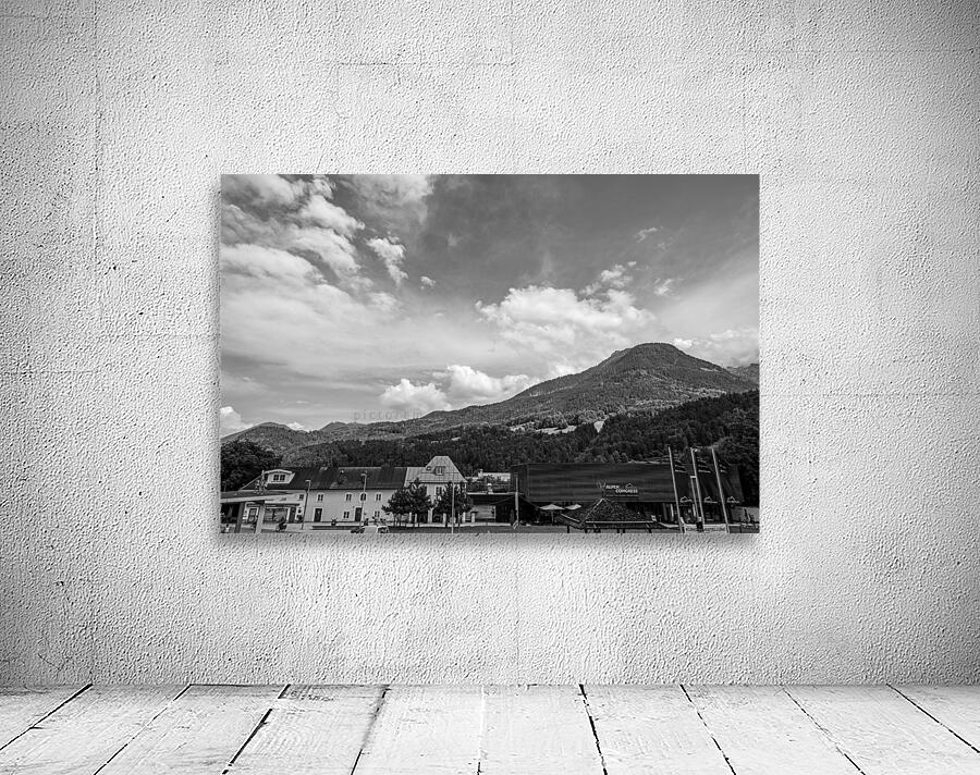 BW The Alpen Congress Hall in Berchtesgaden Germany in the Bavarian Alps with the Eagles Nest on Kehlstein Mountain  by 360 Studios