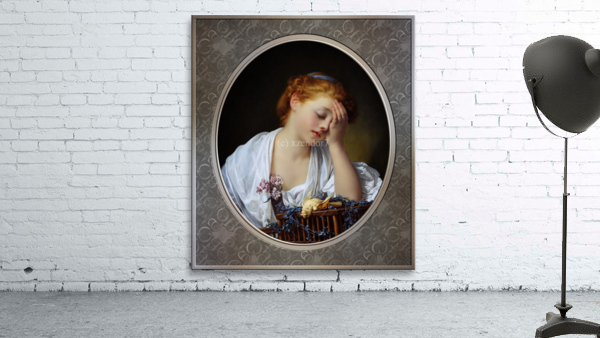 A Girl With A Dead Canary by Jean-Baptiste Greuze Remastered Xzendor7 Classical Art Old Masters Reproductions Wall Preview