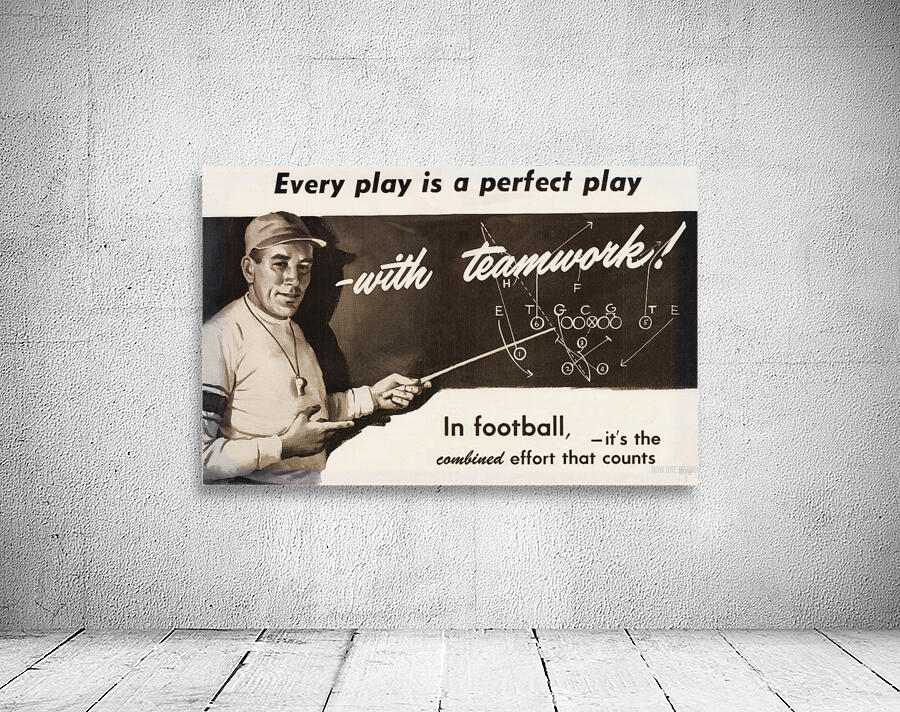 1954 Vintage Football Coach Art Wall Preview