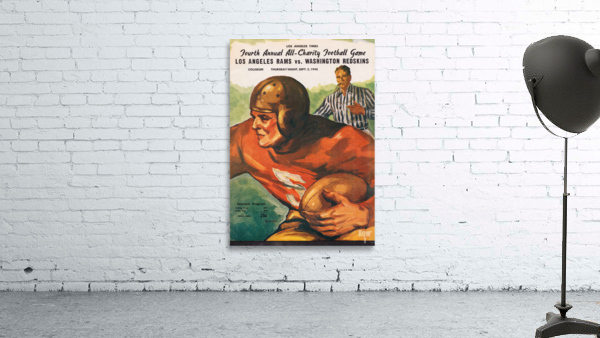 1948 LA Rams vs. Washington Redskins Football Cover Wood Print Wall Preview