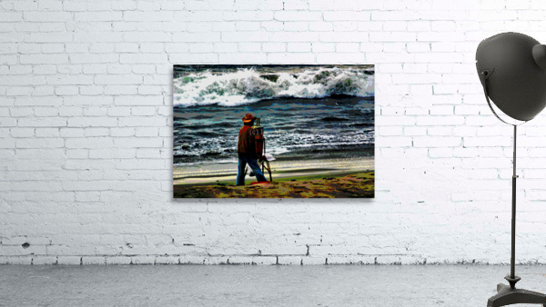 AN ARTIST ON THE BEACH by LES MAYERS 