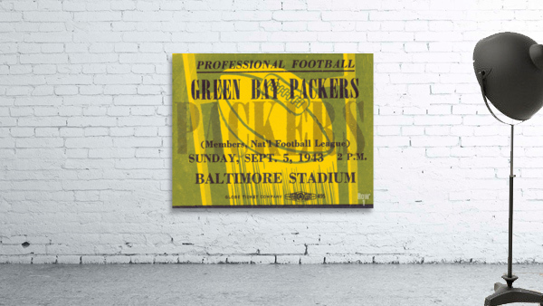 1943 Green Bay Packers Ticket Stub Remix Wall Preview
