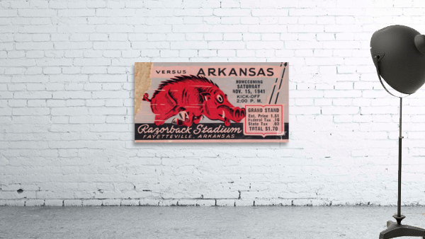 1941 Arkansas Razorbacks Football Ticket Stub Remix Art Wall Preview