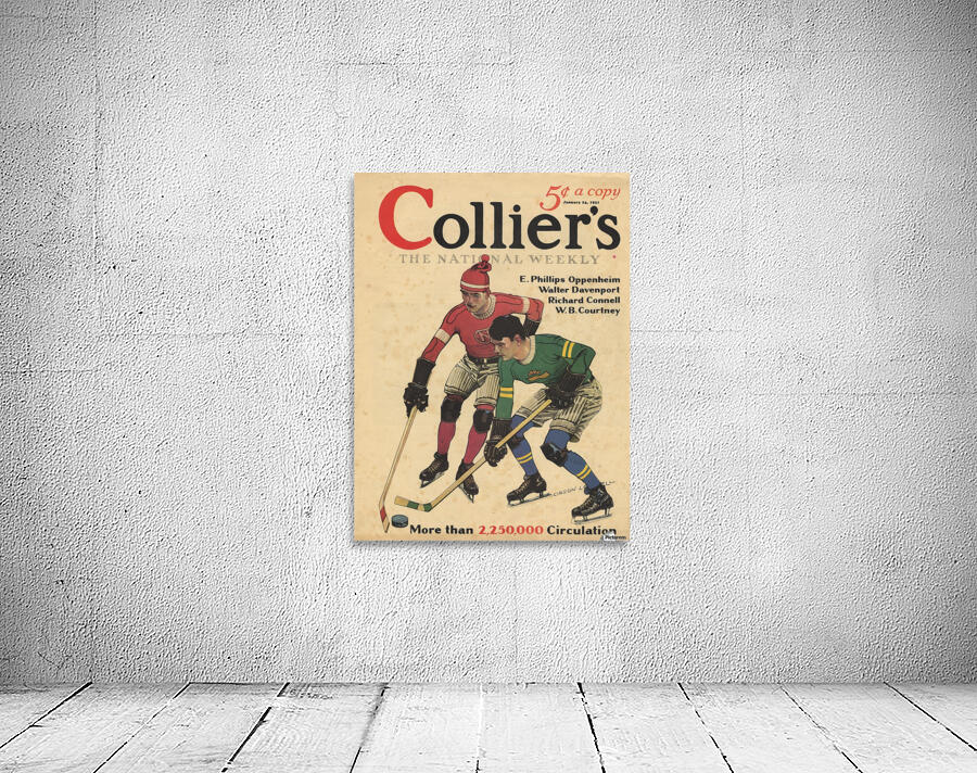 Collier's Magazine Cover - 1931 - Ice Hockey Players by VINTAGE POSTER