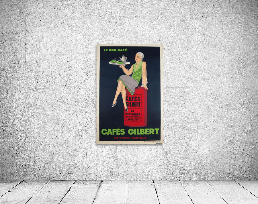Cafes Gilbert original vintage food poster from France by VINTAGE POSTER