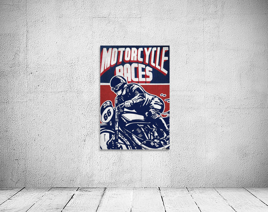 Motorcycle Racing Vintage Poster by VINTAGE POSTER
