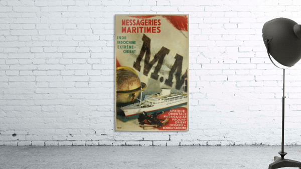 Original Vintage Poster Messageries Maritimes Inde Indochine Extreme Orient by VINTAGE POSTER