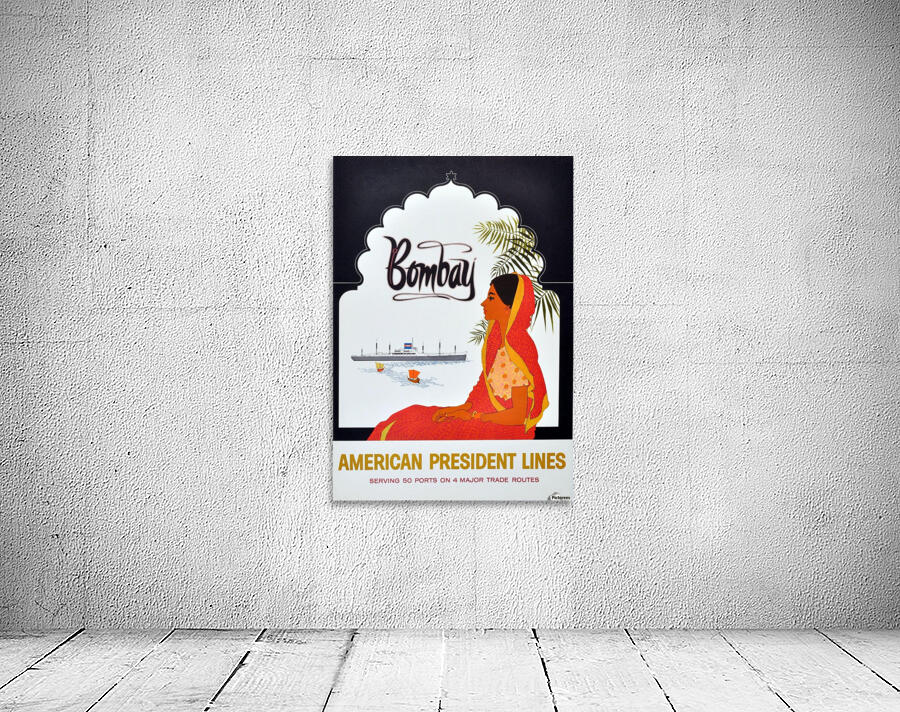 Original Vintage 1950 Cruise Travel Poster - Bombay By American President Lines by VINTAGE POSTER