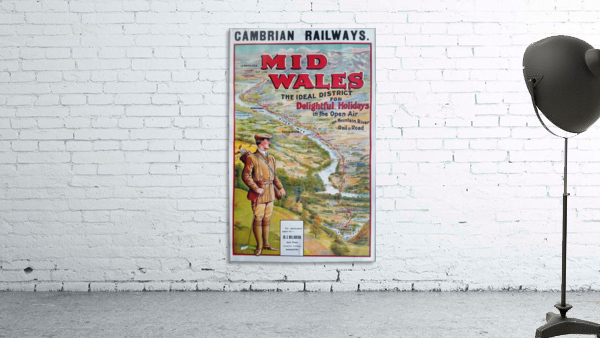 Original vintage poster golf Cambrian railways Mid Wales river by VINTAGE POSTER