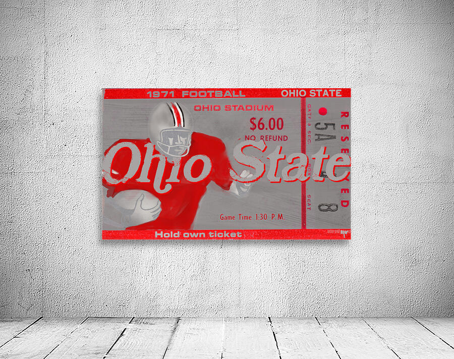 1971 Ohio State Ticket Stub Remix Wall Preview