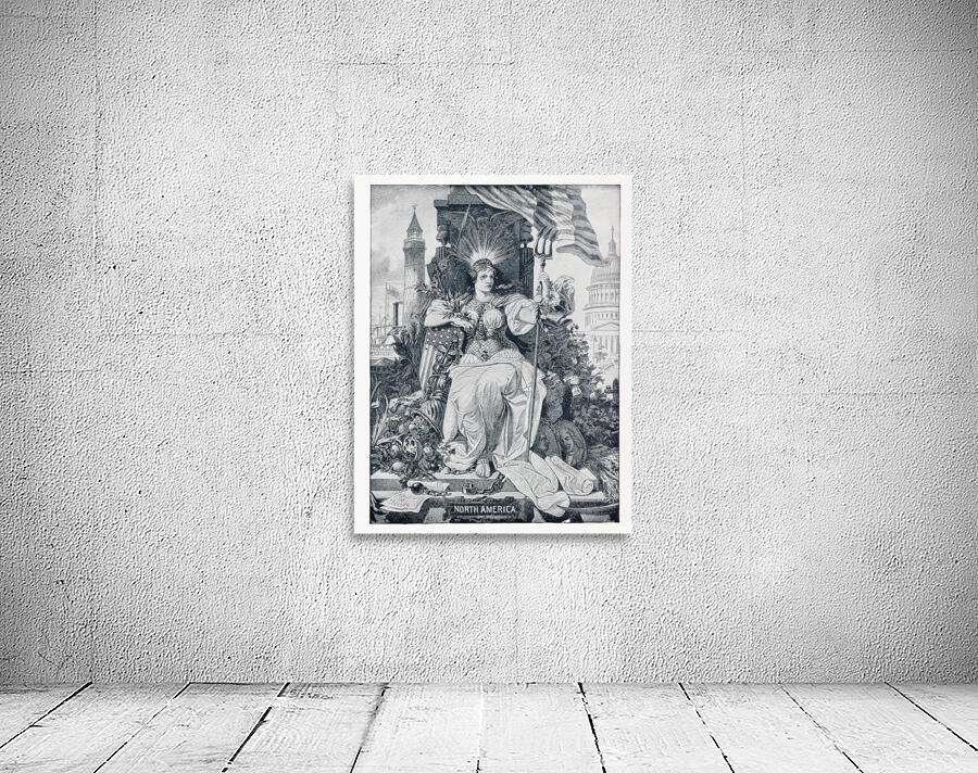 Artwork - Found and Restored - North America - 1888 Panorama of Nations - Antique Bookplate Print Wall Preview