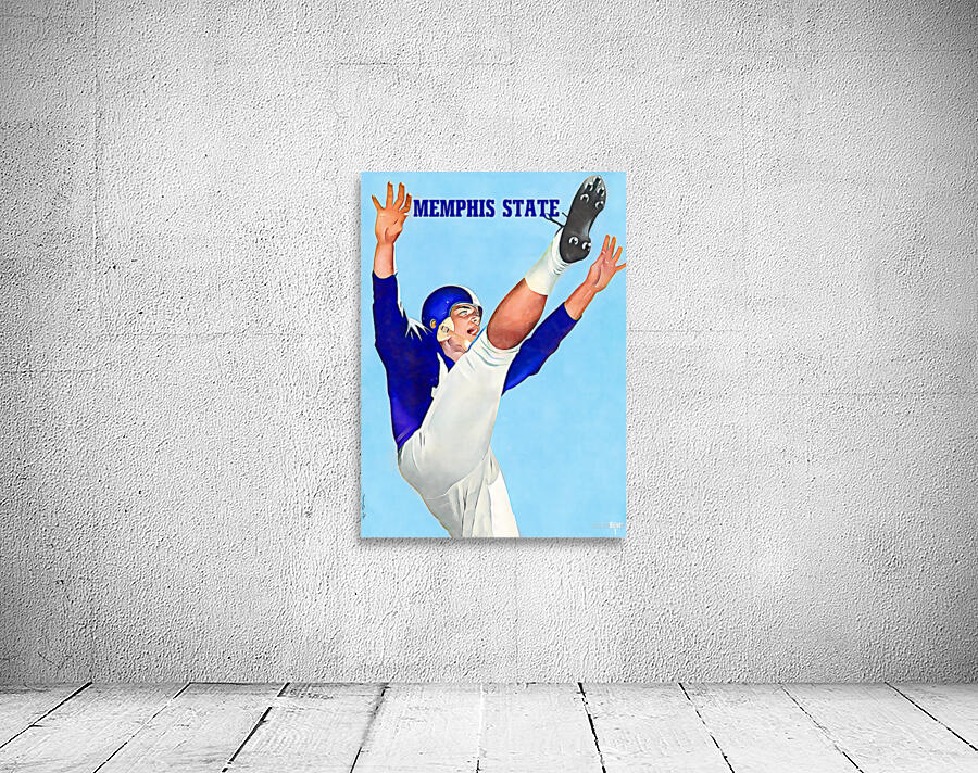 1957 Lon Keller Memphis State Football Art Wall Preview