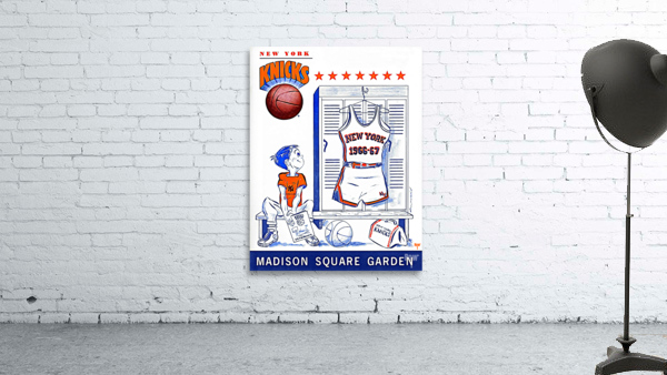 Vintage New York Knicks Art by George Kalinksy by Row One Brand