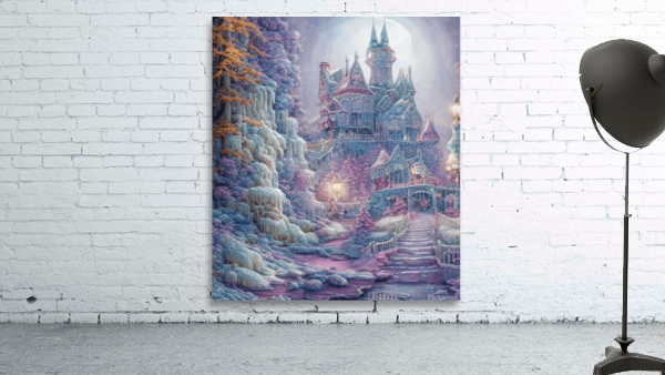 Whimsical Hyper Detailed Ice Castle Landscape Wall Preview