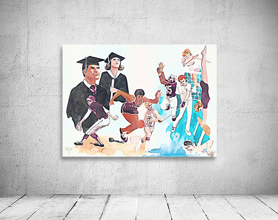 Retro Texas AM Sports Art Wall Preview