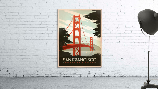 San Francisco Golden Gate Bridge vintage poster by VINTAGE POSTER