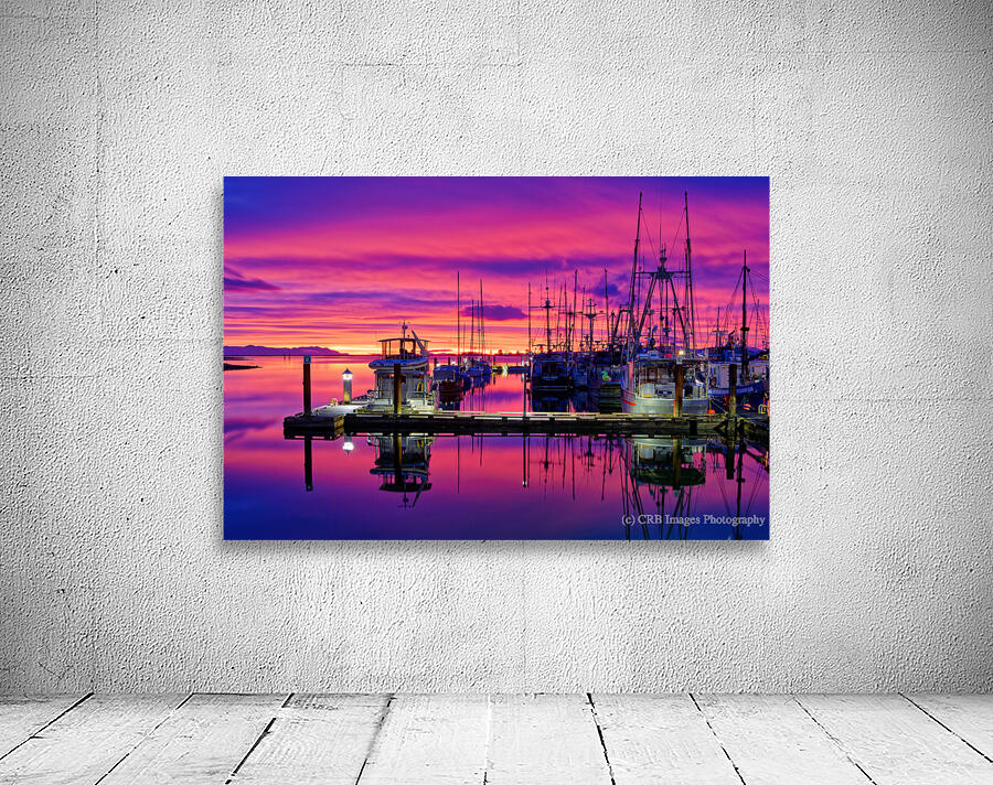 Sunrise At Comox Marina 1 Wall Preview