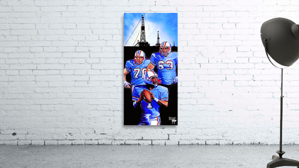 Retro Houston Oilers Football Oilfield Art Wall Preview
