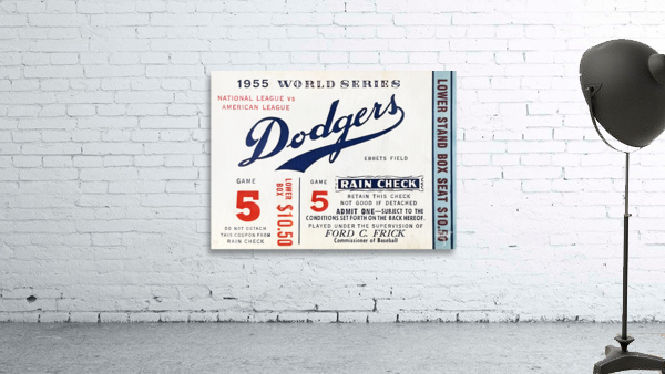 1955 World Series Ticket Stub Art Print Wall Preview